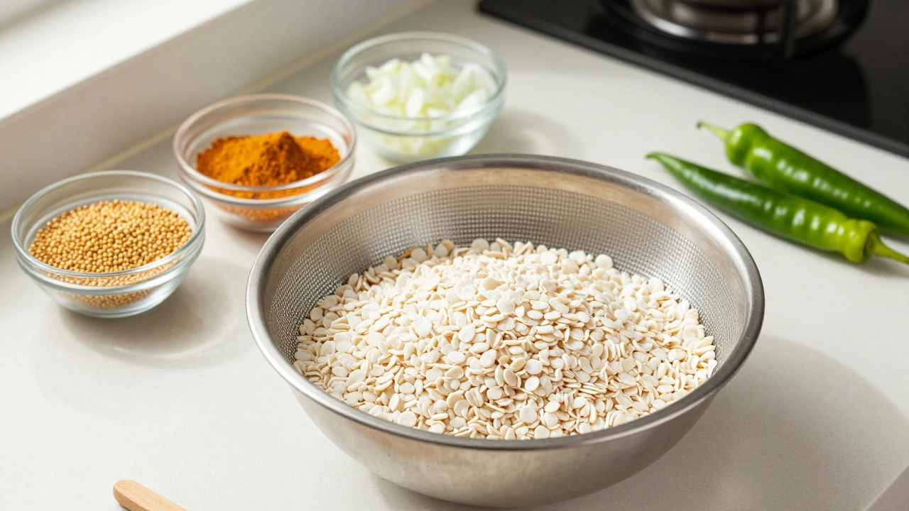 Ingredients for making Bobo laid out on a kitchen counter